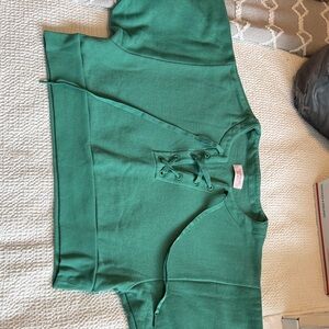 Victoria's Secret Teal Green Lace-Up Top